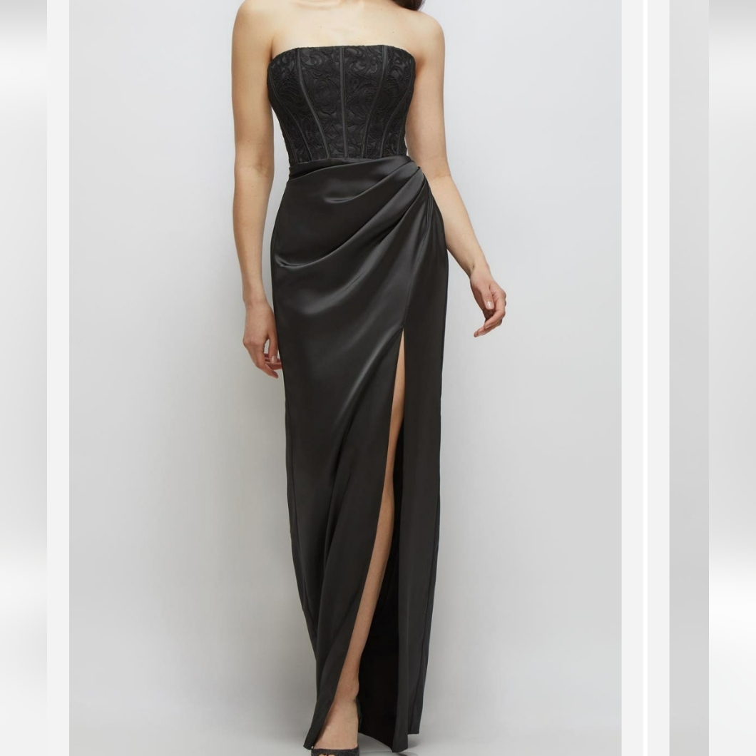 After Six Embroidered Bodice Strapkess Gowb Dress